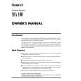 ROLAND MA100 Owners Manual